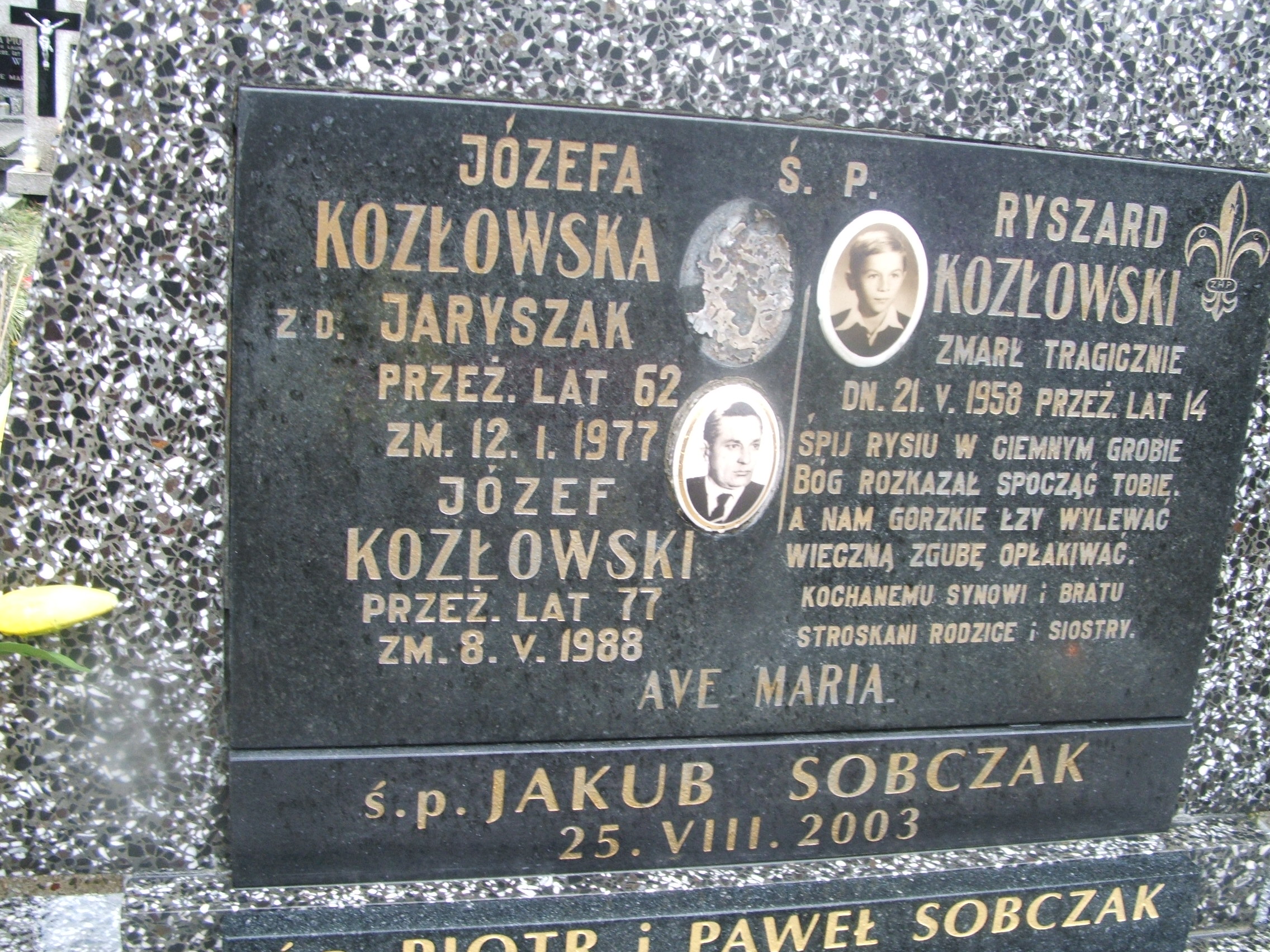 Ryszard Kozłowski Kalisz św. Józefa Tyniecki 0302 - Grobonet - Wyszukiwarka osób pochowanych