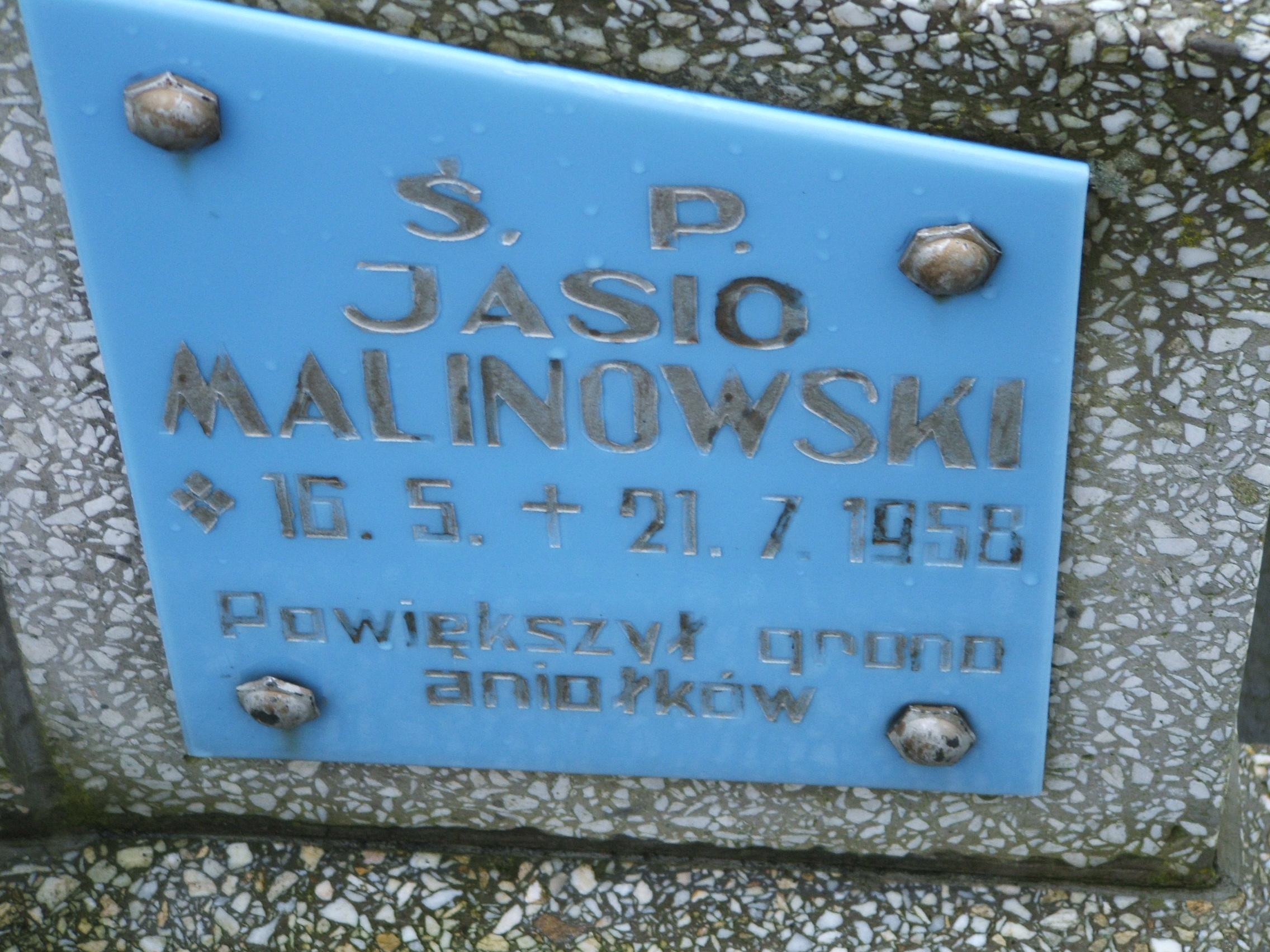 Jan Malinowski 1958 Kalisz św. Józefa Tyniecki 0302 - Grobonet - Wyszukiwarka osób pochowanych