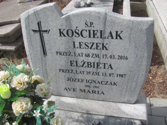 Leszek Kościelak 1948 Kalisz św. Józefa Tyniecki 0302 - Grobonet - Wyszukiwarka osób pochowanych