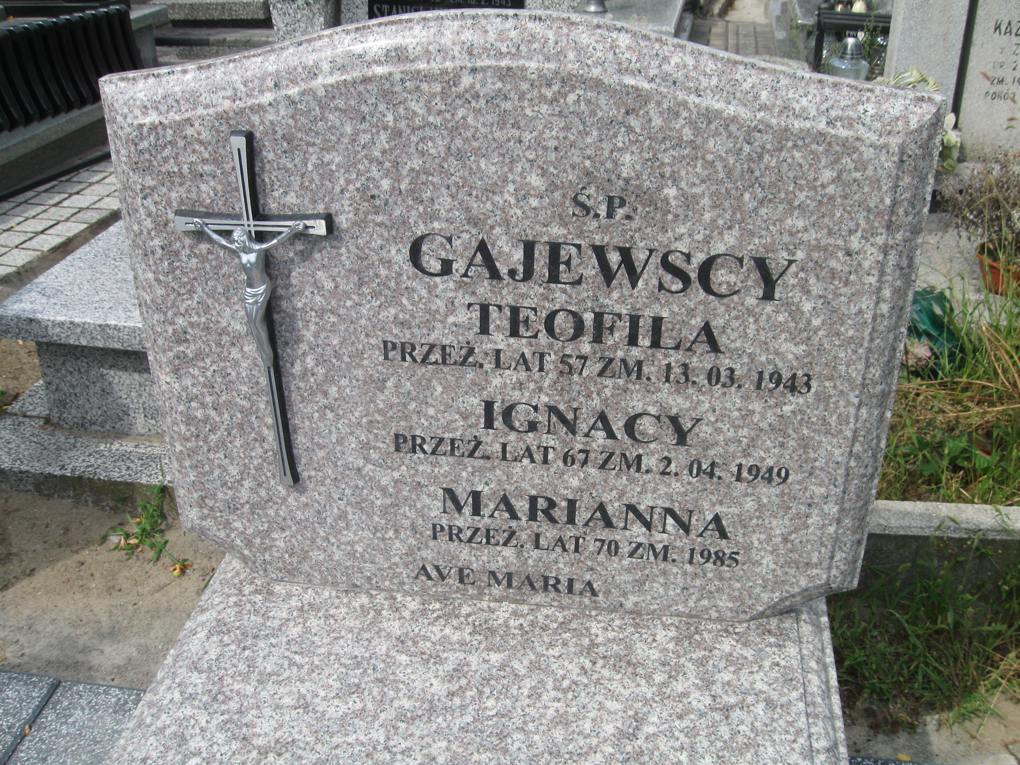 Ignacy Gajewski 1881 Kalisz św. Józefa Tyniecki 0302 - Grobonet - Wyszukiwarka osób pochowanych