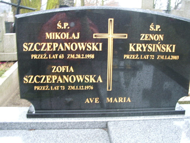 Zenon Krysiński 1930 Kalisz św. Józefa Tyniecki 0302 - Grobonet - Wyszukiwarka osób pochowanych