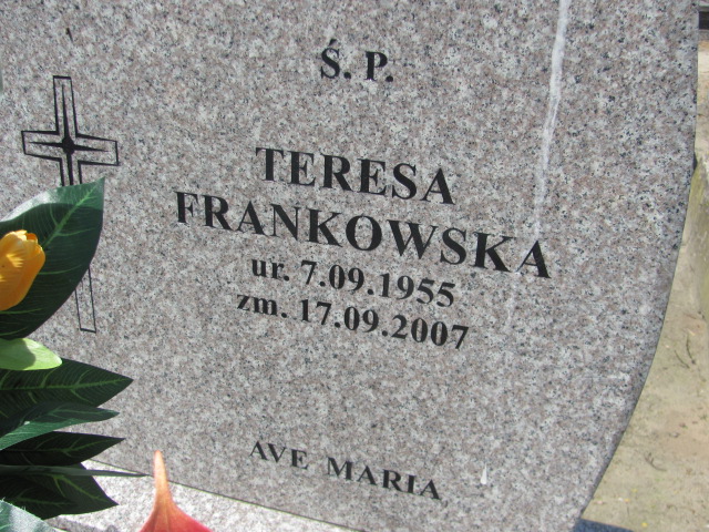 Teresa Frankowska 1955 Kalisz św. Józefa Tyniecki 0302 - Grobonet - Wyszukiwarka osób pochowanych