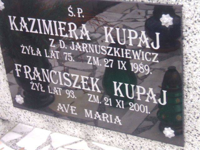 Franciszek Kupaj 1908 Kalisz św. Józefa Tyniecki 0302 - Grobonet - Wyszukiwarka osób pochowanych