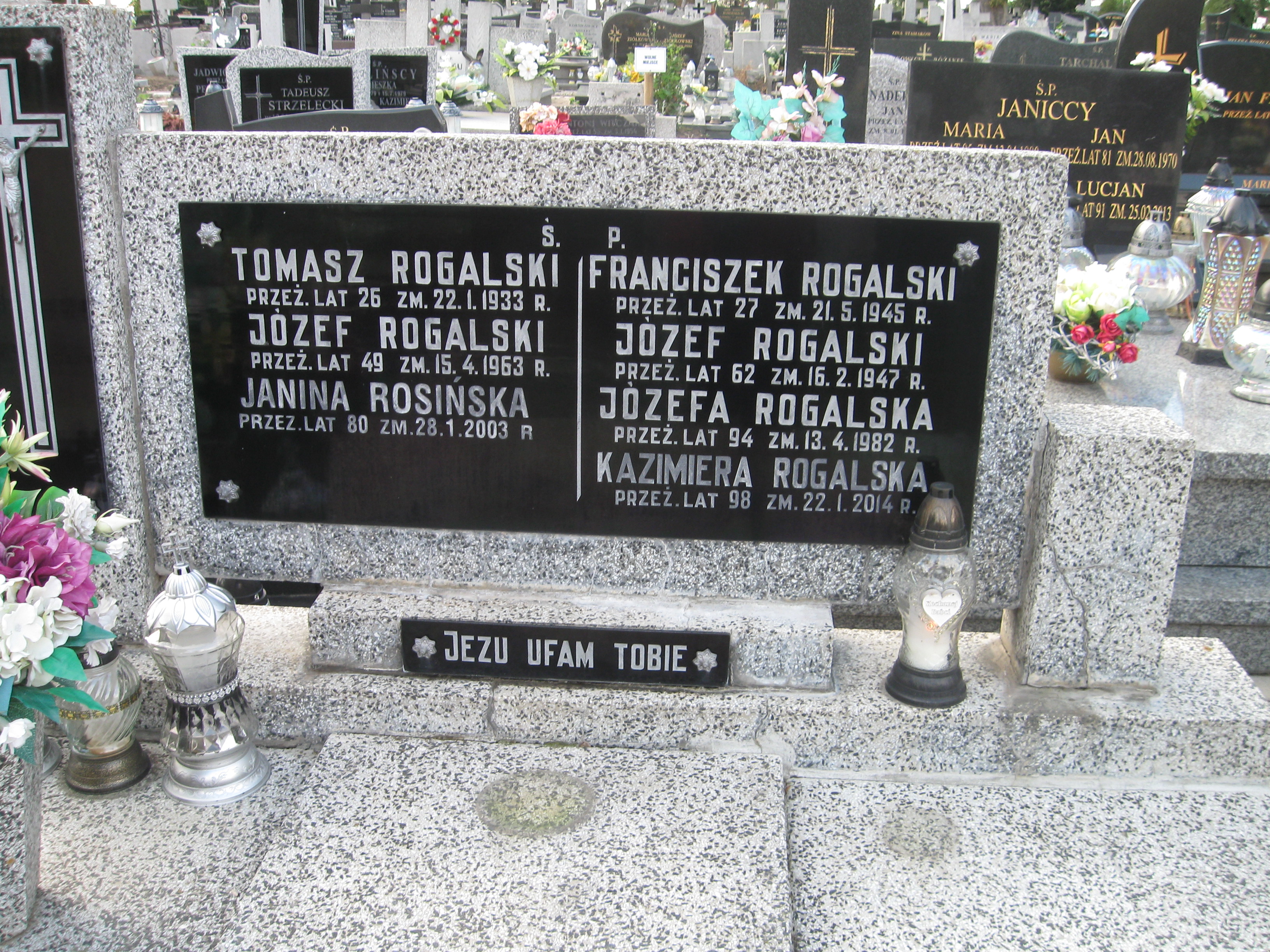 Franciszek Rogalski Kalisz św. Józefa Tyniecki 0302 - Grobonet - Wyszukiwarka osób pochowanych
