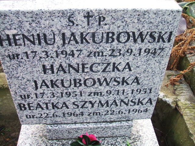 Hanna Jakubowska 1951 Kalisz św. Józefa Tyniecki 0302 - Grobonet - Wyszukiwarka osób pochowanych