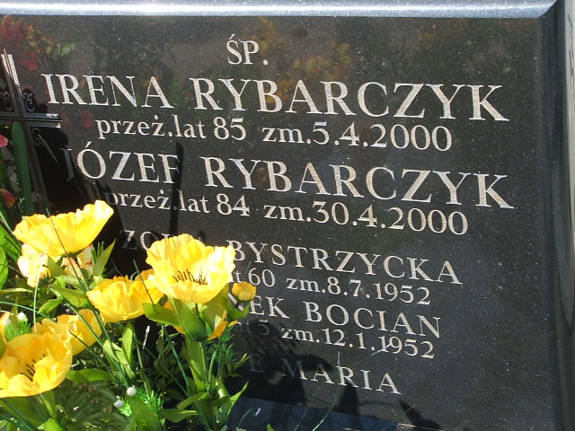 Irena Rybarczyk Kalisz św. Józefa Tyniecki 0302 - Grobonet - Wyszukiwarka osób pochowanych