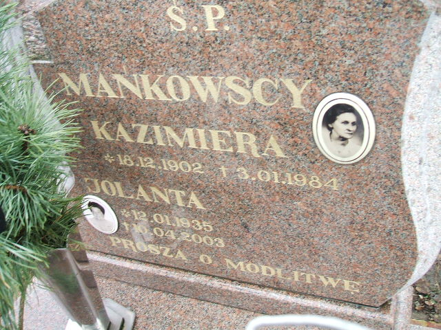 Kazimiera Mańkowska 1902 Kalisz św. Józefa Tyniecki 0302 - Grobonet - Wyszukiwarka osób pochowanych