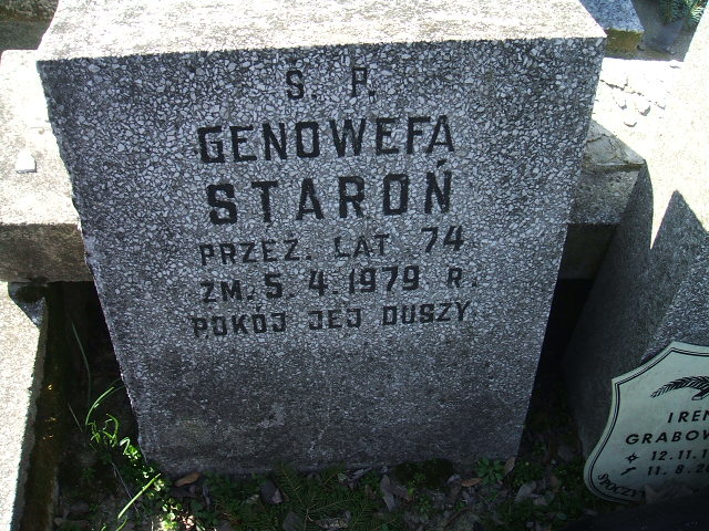 Genowefa Staroń Kalisz św. Józefa Tyniecki 0302 - Grobonet - Wyszukiwarka osób pochowanych