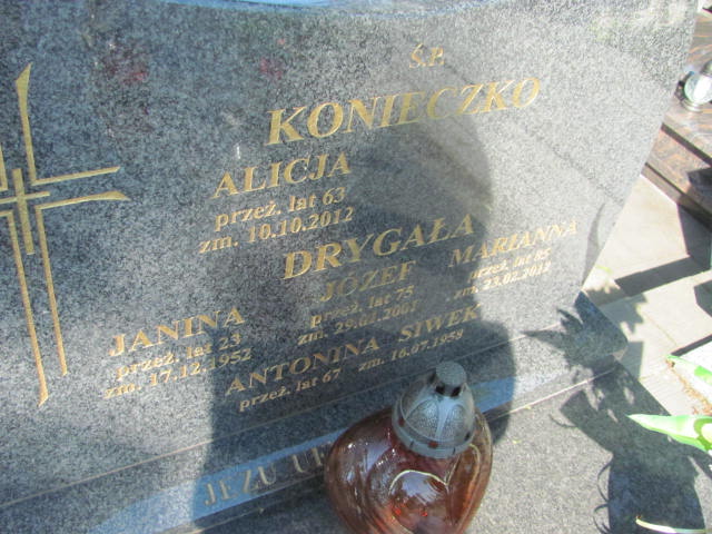 Janina Drygała Kalisz św. Józefa Tyniecki 0302 - Grobonet - Wyszukiwarka osób pochowanych