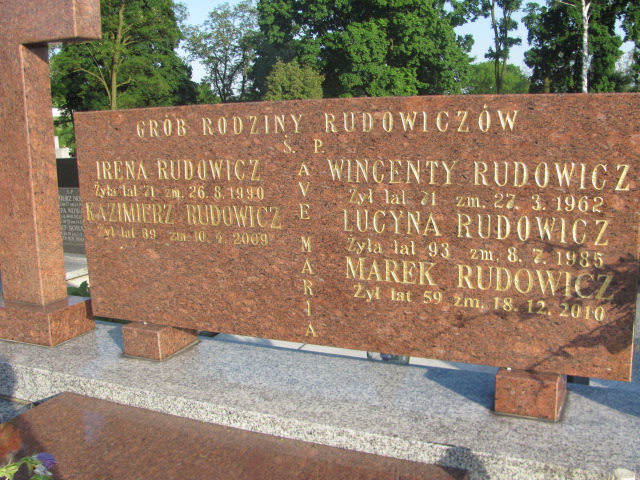 Marek Rudowicz 1951 Kalisz św. Józefa Tyniecki 0302 - Grobonet - Wyszukiwarka osób pochowanych