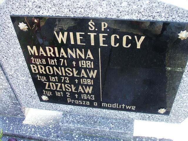 Marianna Wietecka 1909 Kalisz św. Józefa Tyniecki 0302 - Grobonet - Wyszukiwarka osób pochowanych