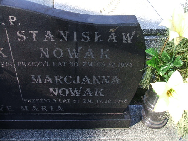 Marcjanna Nowak Kalisz św. Józefa Tyniecki 0302 - Grobonet - Wyszukiwarka osób pochowanych