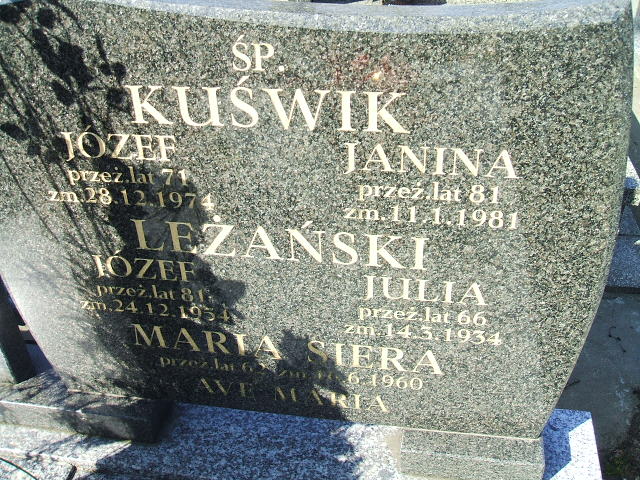 Mirosława Kuświk Kalisz św. Józefa Tyniecki 0302 - Grobonet - Wyszukiwarka osób pochowanych