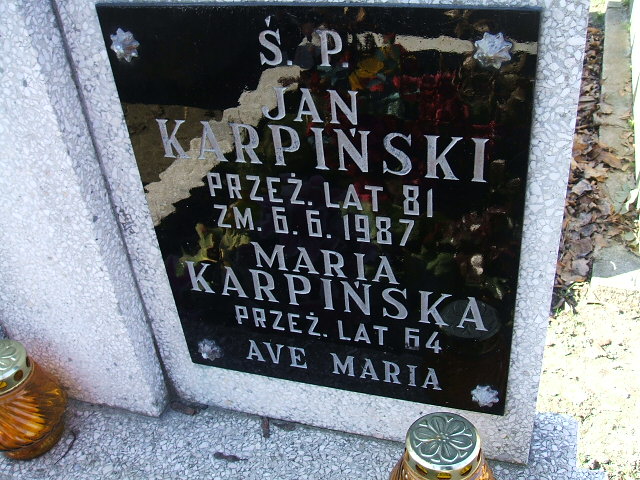 Jan Karpiński 1950 Kalisz św. Józefa Tyniecki 0302 - Grobonet - Wyszukiwarka osób pochowanych
