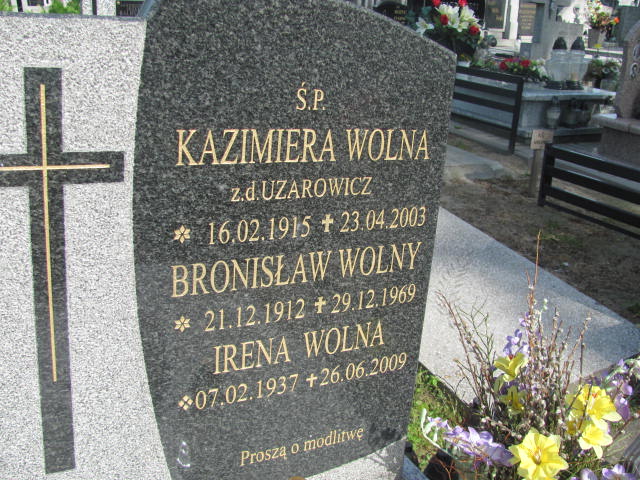 Irena Wolna 1937 Kalisz św. Józefa Tyniecki 0302 - Grobonet - Wyszukiwarka osób pochowanych