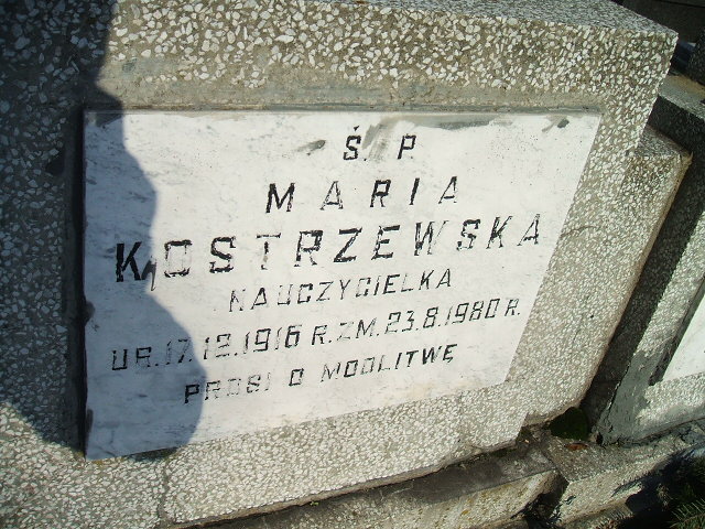 Maria Kostrzewska 1916 Kalisz św. Józefa Tyniecki 0302 - Grobonet - Wyszukiwarka osób pochowanych
