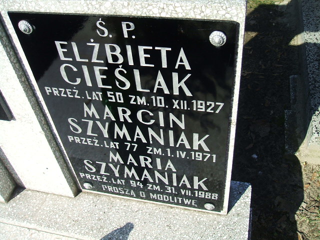 Marcin Szymaniak Kalisz św. Józefa Tyniecki 0302 - Grobonet - Wyszukiwarka osób pochowanych