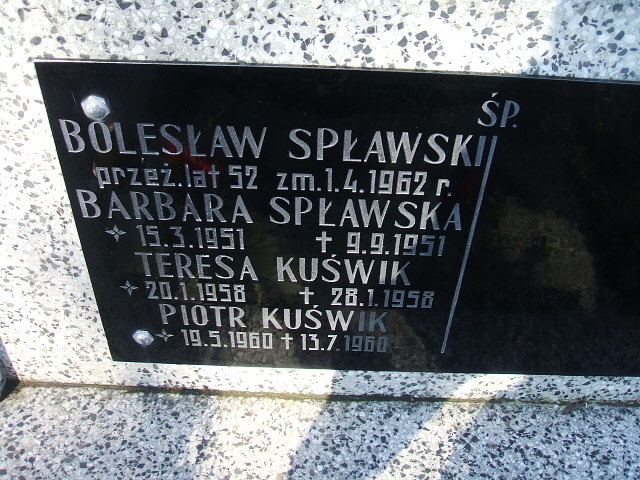 Bolesław Spławski 1908 Kalisz św. Józefa Tyniecki 0302 - Grobonet - Wyszukiwarka osób pochowanych