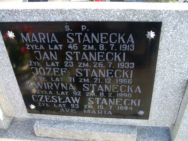 Kwiryna Stanecka Kalisz św. Józefa Tyniecki 0302 - Grobonet - Wyszukiwarka osób pochowanych