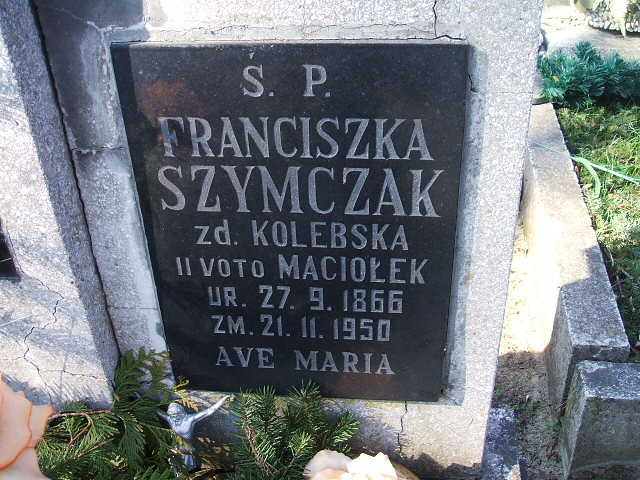 Franciszka Szymczak 1866 Kalisz św. Józefa Tyniecki 0302 - Grobonet - Wyszukiwarka osób pochowanych