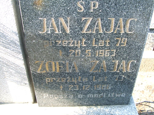 Zofia Zając Kalisz św. Józefa Tyniecki 0302 - Grobonet - Wyszukiwarka osób pochowanych