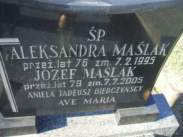 Aleksandra Maślak 1918 Kalisz św. Józefa Tyniecki 0302 - Grobonet - Wyszukiwarka osób pochowanych