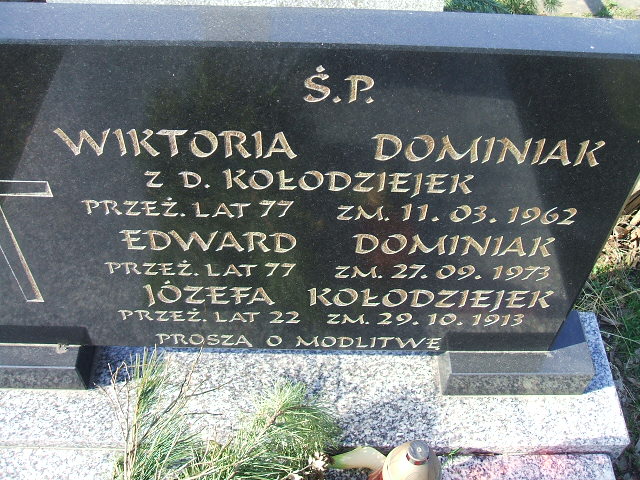 Edward Dominiak Kalisz św. Józefa Tyniecki 0302 - Grobonet - Wyszukiwarka osób pochowanych