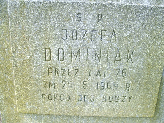 Józefa Dominiak 1893 Kalisz św. Józefa Tyniecki 0302 - Grobonet - Wyszukiwarka osób pochowanych