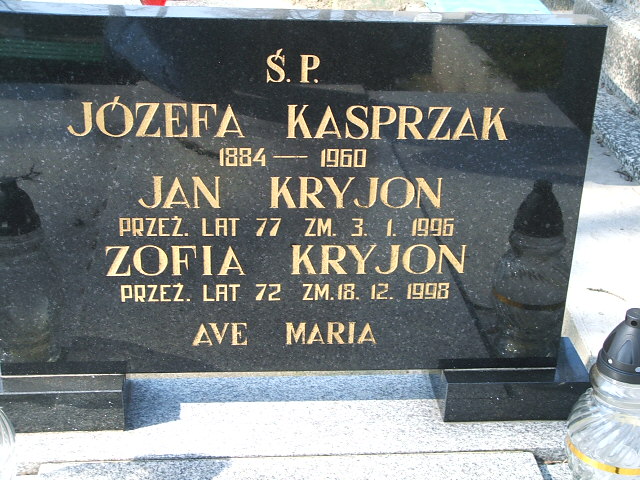 Zofia Kryjon Kalisz św. Józefa Tyniecki 0302 - Grobonet - Wyszukiwarka osób pochowanych