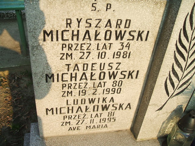 Ryszard Michałowski Kalisz św. Józefa Tyniecki 0302 - Grobonet - Wyszukiwarka osób pochowanych