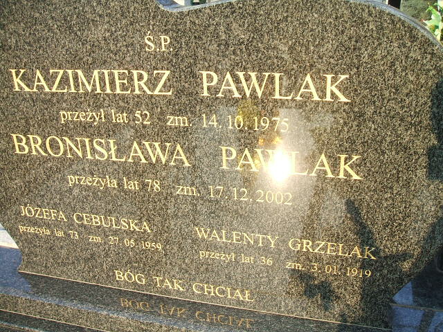 Bronisława Pawlak Kalisz św. Józefa Tyniecki 0302 - Grobonet - Wyszukiwarka osób pochowanych