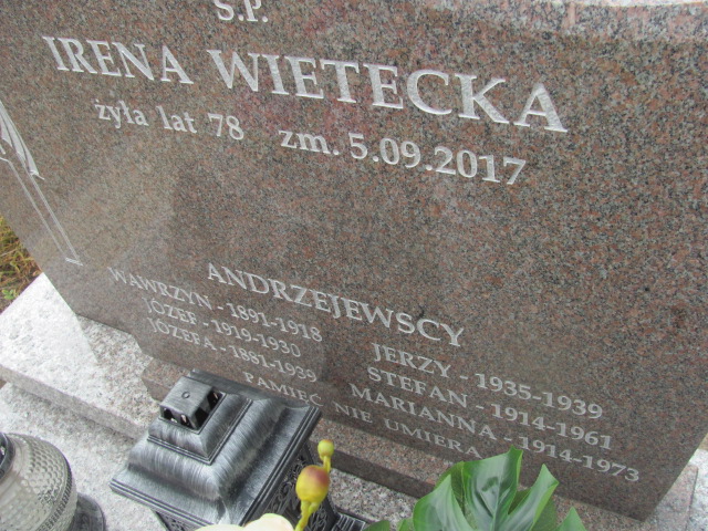 Irena Wietecka 1939 Kalisz św. Józefa Tyniecki 0302 - Grobonet - Wyszukiwarka osób pochowanych