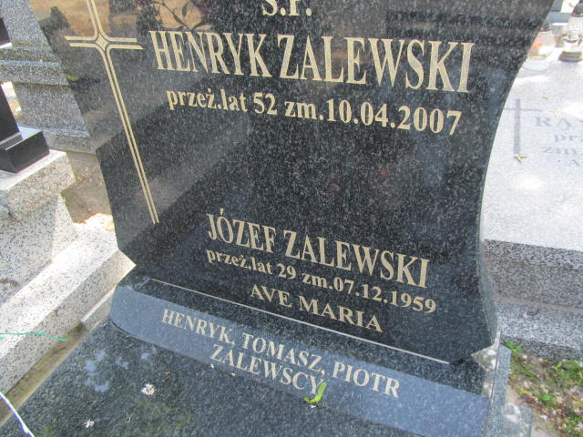Henryk Zalewski 1954 Kalisz św. Józefa Tyniecki 0302 - Grobonet - Wyszukiwarka osób pochowanych