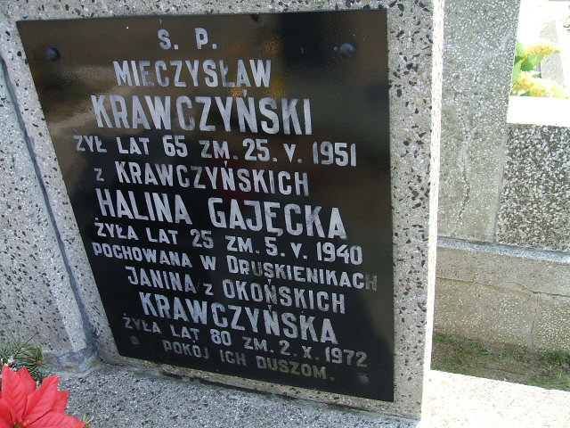 Mieczysław Krawczyński 1885 Kalisz św. Józefa Tyniecki 0302 - Grobonet - Wyszukiwarka osób pochowanych