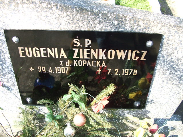 Eugenia Zienkowicz 1907 Kalisz św. Józefa Tyniecki 0302 - Grobonet - Wyszukiwarka osób pochowanych