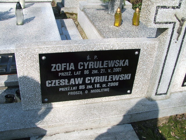 Zofia Cyrulewska Kalisz św. Józefa Tyniecki 0302 - Grobonet - Wyszukiwarka osób pochowanych