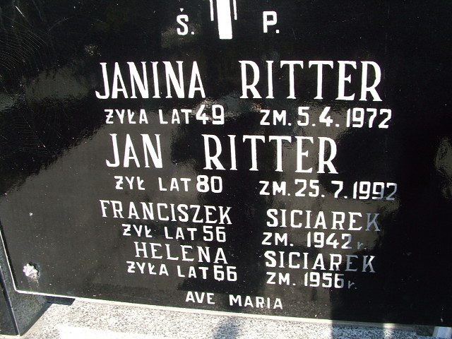 Janina Ritter Kalisz św. Józefa Tyniecki 0302 - Grobonet - Wyszukiwarka osób pochowanych