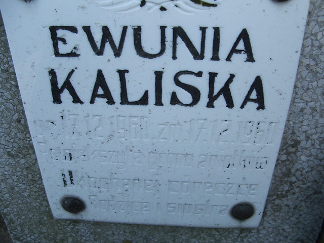 Ewa Kaliska 1960 Kalisz św. Józefa Tyniecki 0302 - Grobonet - Wyszukiwarka osób pochowanych