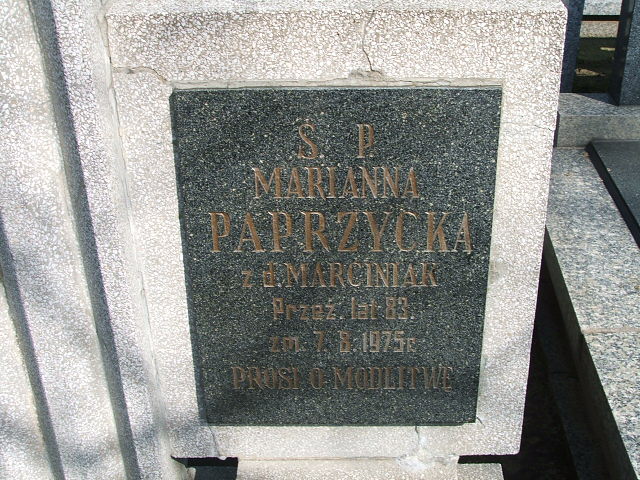 Roch Paprzycki 1876 Kalisz św. Józefa Tyniecki 0302 - Grobonet - Wyszukiwarka osób pochowanych