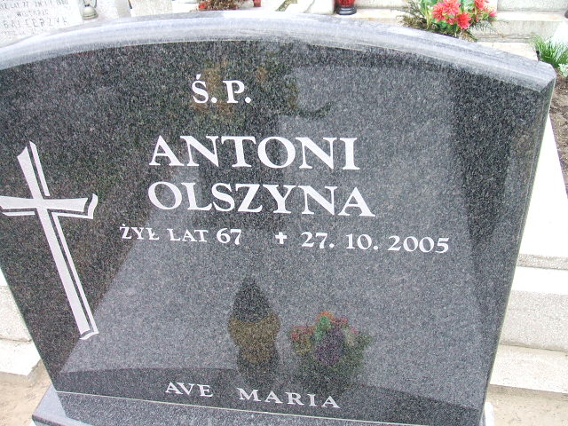 Antoni Olszyna Kalisz św. Józefa Tyniecki 0302 - Grobonet - Wyszukiwarka osób pochowanych