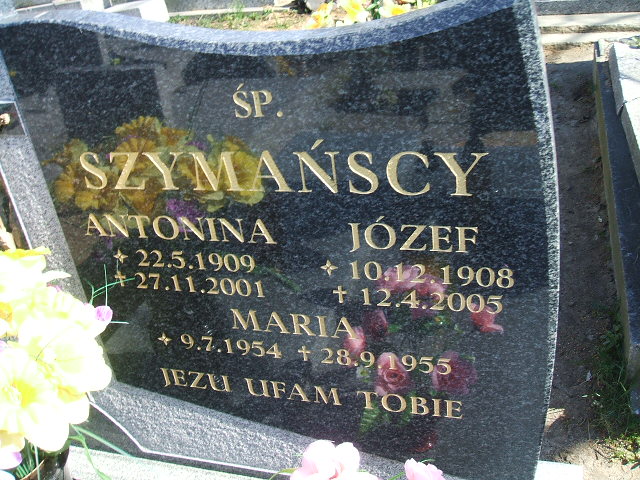 Antonina Szymańska 1909 Kalisz św. Józefa Tyniecki 0302 - Grobonet - Wyszukiwarka osób pochowanych
