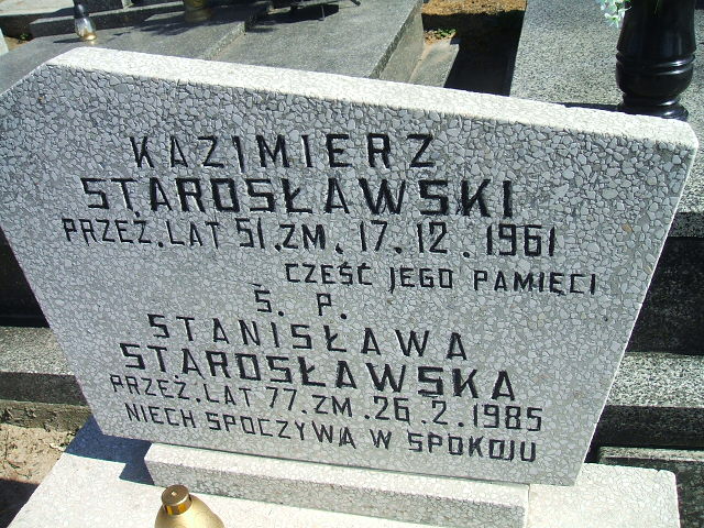 Kazimierz Starosławski Kalisz św. Józefa Tyniecki 0302 - Grobonet - Wyszukiwarka osób pochowanych