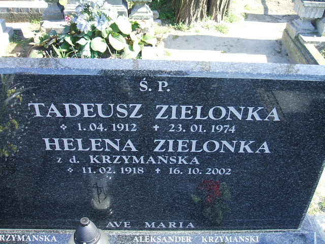 Tadeusz Zielonka 1912 Kalisz św. Józefa Tyniecki 0302 - Grobonet - Wyszukiwarka osób pochowanych